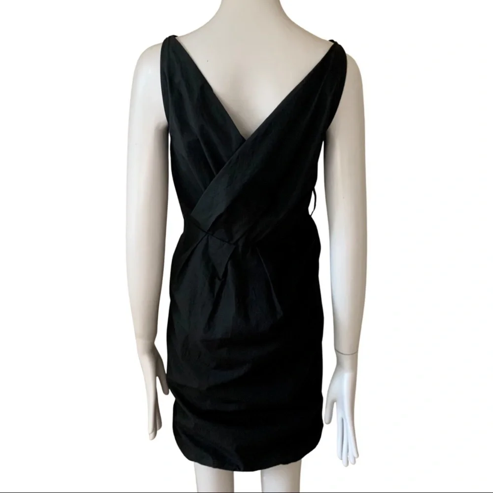MARC JACOBS Bubble Hem Black Dress Cotton Poplin Sleeveless V-Neck LBD Size 4 - Picture 12 of 15
